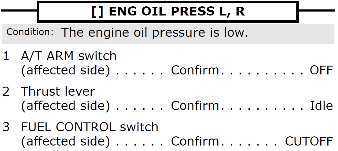 ENG OIL PRESS – A Simulator Scenario