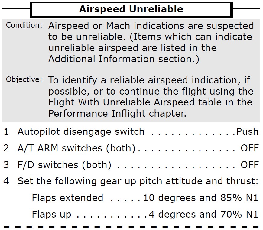 Airspeed Unreliable